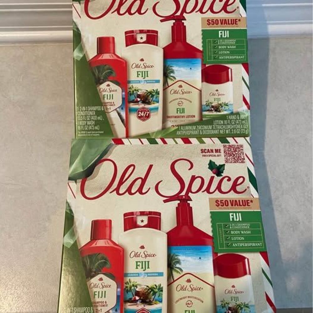 2 gift boxes old spice bundle lotion, deodorant, old spice
